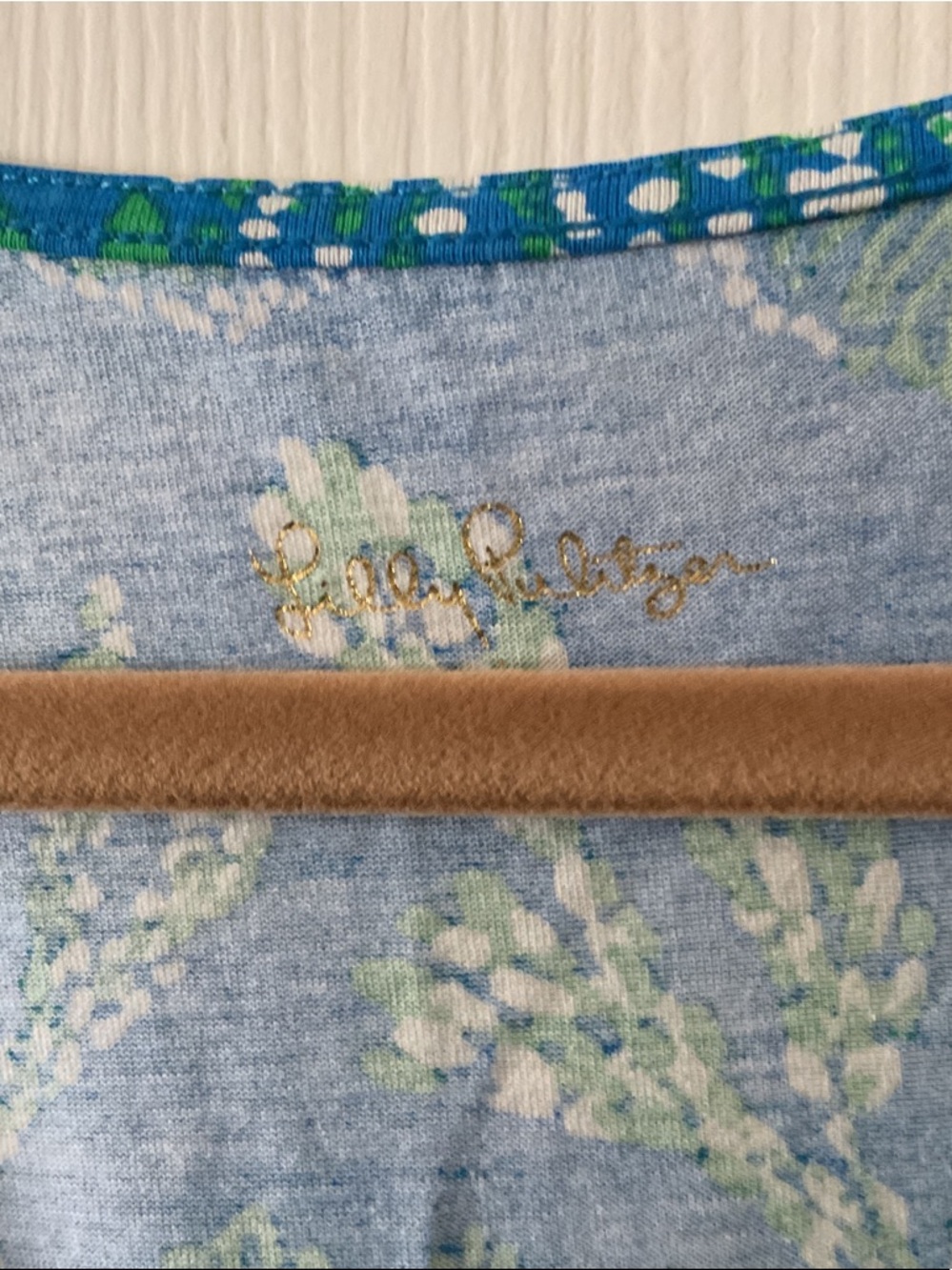 Lilly Pulitzer Blue & Green V-Neck Floral Long Sleeve Dress - Picture 2 of 3